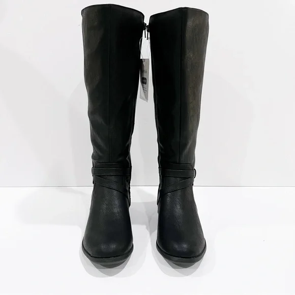 LifeStride Xtrovert Riding Boots Vegan Leather Wide Calf Black Size 8.5WIDE NEW - Picture 3 of 16